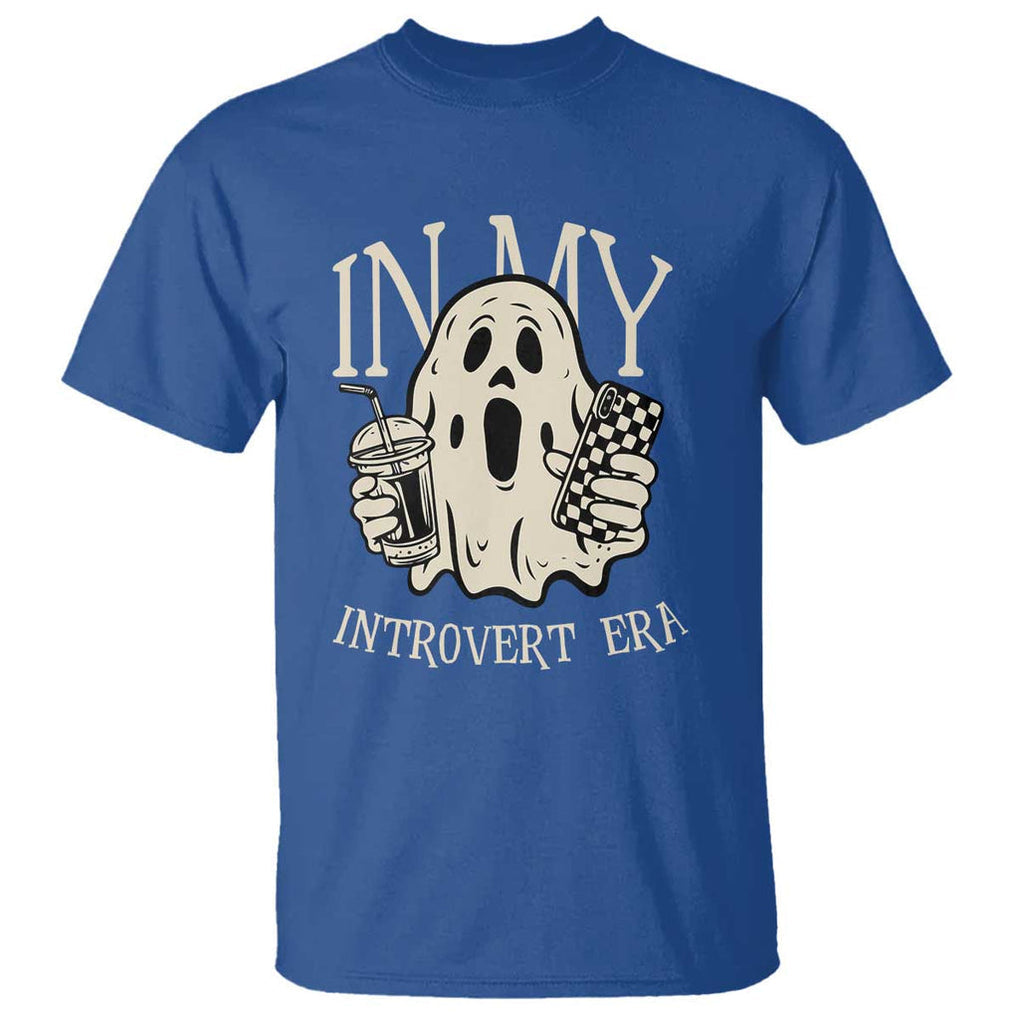 Funny Halloween T Shirt In My Introvert Era Ghost TS09 Royal Blue Print Your Wear