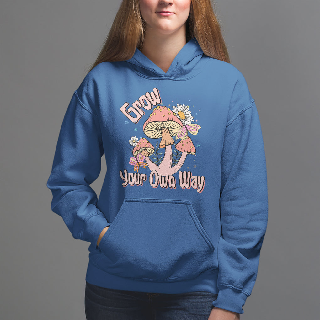 Grow Your Own Way Mushroom Level Up Hoodie TS09 Royal Blue Printyourwear