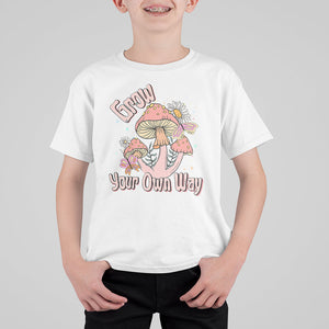 Grow Your Own Way Mushroom Level Up T Shirt For Kid TS09 White Printyourwear
