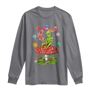 Outer Space Funny Alien Smoking Long Sleeve Shirt TS09 Charcoal Print Your Wear
