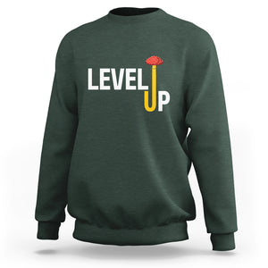 Level Up Mushroom Grow Your Own Way Sweatshirt TS09 Dark Forest Green Printyourwear