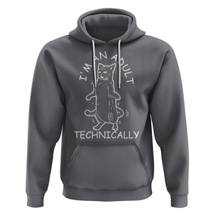 I'm An Adult Technically Funny Cat 18th Birthday Hoodie TS09 Charcoal Printyourwear