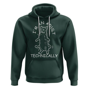 I'm An Adult Technically Funny Cat 18th Birthday Hoodie TS09 Dark Forest Green Printyourwear