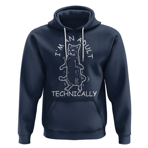 I'm An Adult Technically Funny Cat 18th Birthday Hoodie TS09 Navy Printyourwear