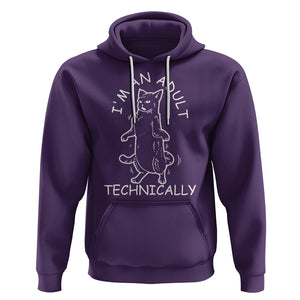 I'm An Adult Technically Funny Cat 18th Birthday Hoodie TS09 Purple Printyourwear