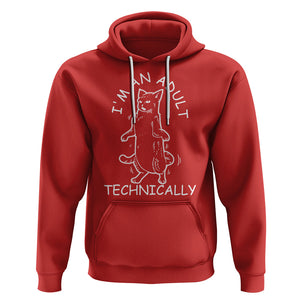 I'm An Adult Technically Funny Cat 18th Birthday Hoodie TS09 Red Printyourwear