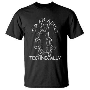 I'm An Adult Technically Funny Cat 18th Birthday T Shirt TS09 Black Printyourwear