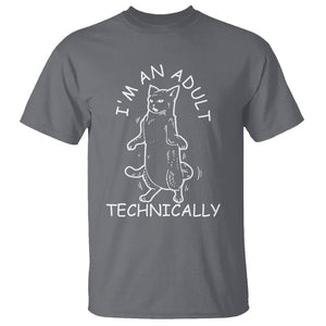 I'm An Adult Technically Funny Cat 18th Birthday T Shirt TS09 Charcoal Printyourwear