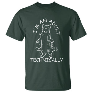 I'm An Adult Technically Funny Cat 18th Birthday T Shirt TS09 Dark Forest Green Printyourwear