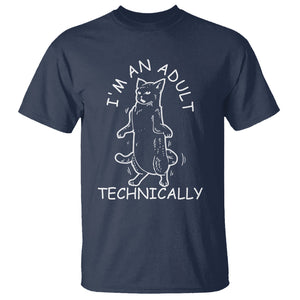 I'm An Adult Technically Funny Cat 18th Birthday T Shirt TS09 Navy Printyourwear