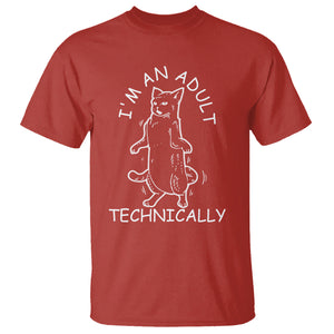 I'm An Adult Technically Funny Cat 18th Birthday T Shirt TS09 Red Printyourwear