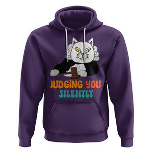 Judge Cat Judging You Silently Funny Sarcastic Hoodie TS09 Purple Printyourwear