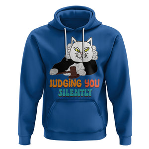 Judge Cat Judging You Silently Funny Sarcastic Hoodie TS09 Royal Blue Printyourwear