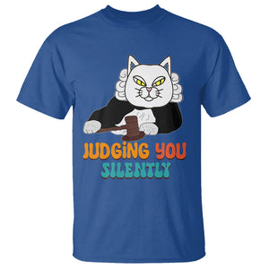 Judge Cat Judging You Silently Funny Sarcastic T Shirt TS09 Royal Blue Printyourwear