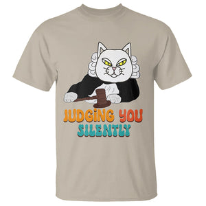 Judge Cat Judging You Silently Funny Sarcastic T Shirt TS09 Sand Printyourwear