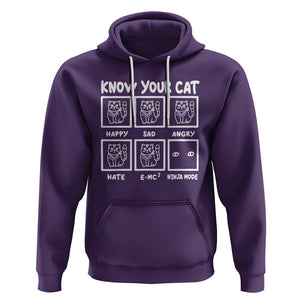 Know Your Cat Happy Sad Angry Hate Or Ninja Mode Hoodie TS09 Purple Printyourwear