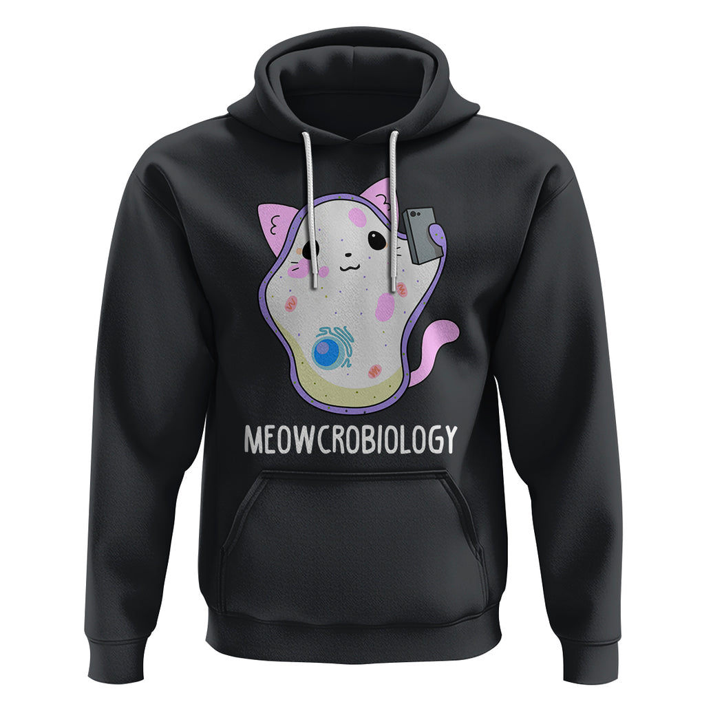 Meowcrobiology Microscopic Cats Science Pet School Biology Hoodie TS09 Black Printyourwear