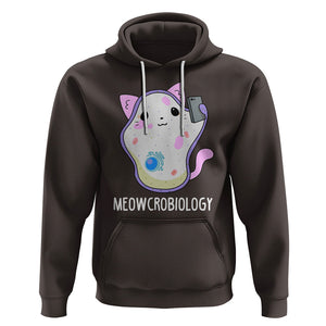 Meowcrobiology Microscopic Cats Science Pet School Biology Hoodie TS09 Dark Chocolate Printyourwear