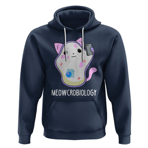 Meowcrobiology Microscopic Cats Science Pet School Biology Hoodie TS09 Navy Printyourwear