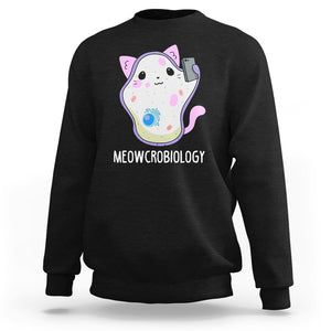 Meowcrobiology Microscopic Cats Science Pet School Biology Sweatshirt TS09 Black Printyourwear