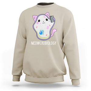 Meowcrobiology Microscopic Cats Science Pet School Biology Sweatshirt TS09 Sand Printyourwear