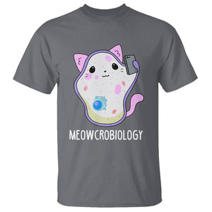 Meowcrobiology Microscopic Cats Science Pet School Biology T Shirt TS09 Charcoal Printyourwear