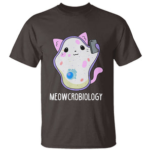 Meowcrobiology Microscopic Cats Science Pet School Biology T Shirt TS09 Dark Chocolate Printyourwear