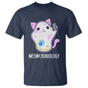 Meowcrobiology Microscopic Cats Science Pet School Biology T Shirt TS09 Navy Printyourwear