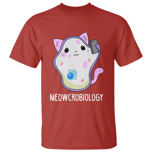 Meowcrobiology Microscopic Cats Science Pet School Biology T Shirt TS09 Red Printyourwear