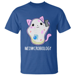 Meowcrobiology Microscopic Cats Science Pet School Biology T Shirt TS09 Royal Blue Printyourwear