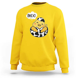 MOO Funny Chicken Fake Cow Sweatshirt TS09 Daisy Print Your Wear