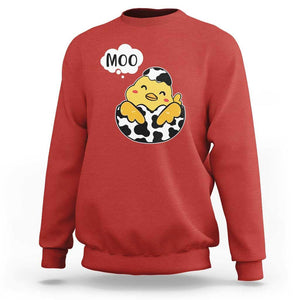 MOO Funny Chicken Fake Cow Sweatshirt TS09 Red Print Your Wear