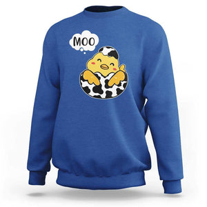 MOO Funny Chicken Fake Cow Sweatshirt TS09 Royal Blue Print Your Wear