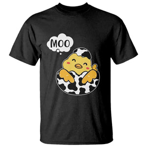 MOO Funny Chicken Fake Cow T Shirt TS09 Black Print Your Wear