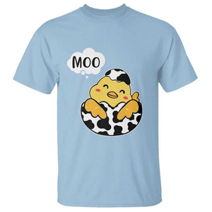 MOO Funny Chicken Fake Cow T Shirt TS09 Light Blue Print Your Wear