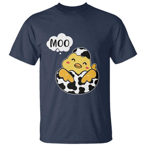 MOO Funny Chicken Fake Cow T Shirt TS09 Navy Print Your Wear