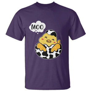 MOO Funny Chicken Fake Cow T Shirt TS09 Purple Print Your Wear