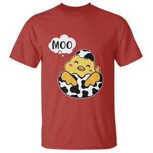 MOO Funny Chicken Fake Cow T Shirt TS09 Red Print Your Wear