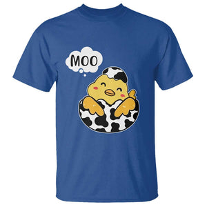 MOO Funny Chicken Fake Cow T Shirt TS09 Royal Blue Print Your Wear