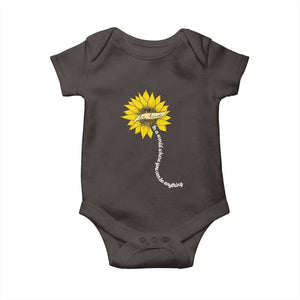 Be Kind Baby Onesie In A World Where You Can Be Anything Sunflower TS09 Dark Chocolate Print Your Wear