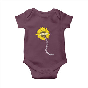 Be Kind Baby Onesie In A World Where You Can Be Anything Sunflower TS09 Maroon Print Your Wear