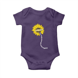 Be Kind Baby Onesie In A World Where You Can Be Anything Sunflower TS09 Purple Print Your Wear