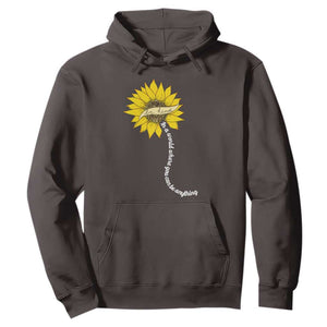 Be Kind Hoodie In A World Where You Can Be Anything Sunflower TS09 Dark Chocolate Print Your Wear