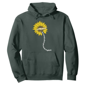 Be Kind Hoodie In A World Where You Can Be Anything Sunflower TS09 Dark Forest Green Print Your Wear