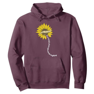 Be Kind Hoodie In A World Where You Can Be Anything Sunflower TS09 Maroon Print Your Wear