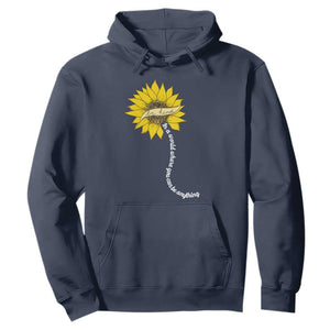 Be Kind Hoodie In A World Where You Can Be Anything Sunflower TS09 Navy Print Your Wear