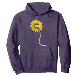 Be Kind Hoodie In A World Where You Can Be Anything Sunflower TS09 Purple Print Your Wear