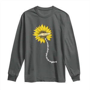 Be Kind Long Sleeve Shirt In A World Where You Can Be Anything Sunflower TS09 Dark Heather Print Your Wear