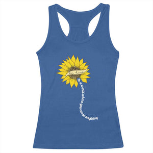 Be Kind Racerback Tank Top In A World Where You Can Be Anything Sunflower TS09 Royal Blue Print Your Wear