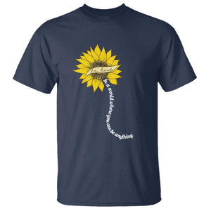 Be Kind T Shirt In A World Where You Can Be Anything Sunflower TS09 Navy Print Your Wear